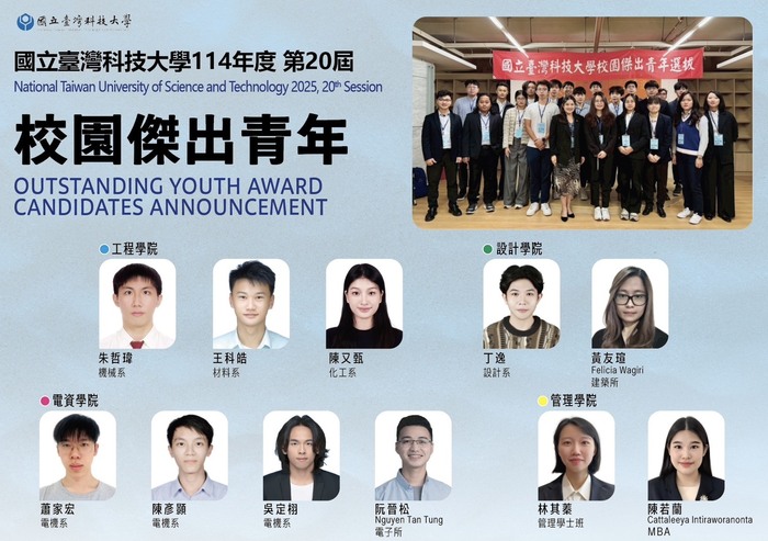 賀！工程學院三位學生當選114學年度校傑出青年！圖片